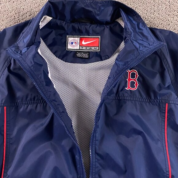 Nike Team Boston Red Sox Jacket Boy's XL Blue Nylon Windbreaker Full Zip Vintage - Picture 5 of 10